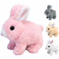 thumbnail image 2 of Linda mascota eléctrica de pelo largo de simulación, puede caminar y hablar, conejito de peluche de Pascua, interactivo juguete educativo para niños, regalos Fivean unisex, 2 of 2