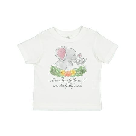 

Inktastic I Am Fearfully and Wonderfully Made Cute Elephants Gift Toddler Boy or Toddler Girl T-Shirt