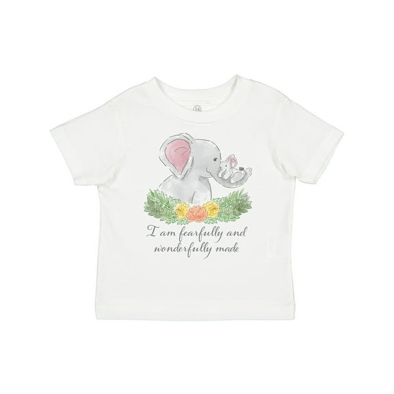 Inktastic I Am Fearfully and Wonderfully Made Cute Elephants Boys or Girls Toddler T-Shirt
