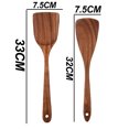 thumbnail image 2 of Utensilios de cocina de madera de teca para cocinar, utensilios de cocina antiadherentes naturales y saludables, juego de 2 piezas Vhermosa, 2 of 5