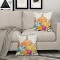 thumbnail image 4 of Fall Pillow Covers 16x16 Set of 2 Autumn Teal Yellow Orange Pumpkin Flower Leaf Throw Pillows Thanksgiving Outdoor Decorative Case Linen Cushion Farmhouse Decor for Home Couch Sofa Bed, 4 of 5