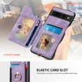 thumbnail image 5 of TECH CIRCLE For Google Pixel 8 Pro Wallet Case,Luxury PU Leather Card Holder Cash Slot RFID Blocking Shockproof Protective Case Cover with 360° Ring Kickstand Wristband for Google Pixel 8 Pro,Purple, 5 of 12