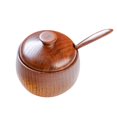 thumbnail image 1 of Decorative Rustic Wooden Sugar Bowl & Spoon with Lid Wide Mouth Candy Jar Jar Holder Condiment Serving Bowl Pot Herb Loose Tea Storage Container Novelty Home & Kitchen, 1 of 9