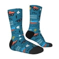 thumbnail image 2 of Goofa Construction Trucks Printed Men's Crew Socks, Soft Durable Breathable Moisture-Wicking with Odor Control Cotton socks, 2 of 9