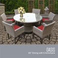 thumbnail image 2 of Monterey 60 Inch Outdoor Patio Dining Table with 6 Chairs w/ Arms, 2 of 2