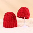 thumbnail image 4 of Txlixc Beanies Match, Sombrero de ganchillo de punto sólido de invierno, adecuado para la familia, el bebé, la madre, el padre Txlixc  moda, 4 of 9