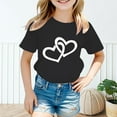 thumbnail image 2 of Adeawade Cute Tops For Girls 3-4 Years Kid Graphic Round Neck Short Sleeve Tee Summer T Shirt Light Weight Outfits Black, 2 of 5