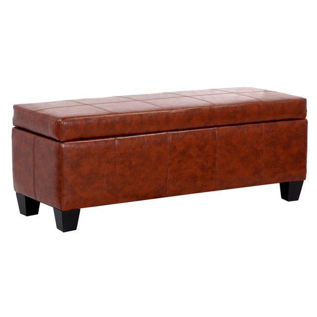 Poussette de Rangement Rectangulaire en Faux Cuir de 42 Po Fallyn
