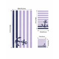 thumbnail image 4 of Anchor Purple Towel Set of 3, Soft Microfiber Bath Towels, Hand Towel, Washcloths, Modern Navy Blue White Striped Nautical Quick-Dry Absorbent Towels for Bathroom Kitchen Hotel Beach Gym Spa, 4 of 7