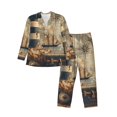 thumbnail image 1 of Fotbe Vintage Nautical Lighthouse Pijama de Hombre con Estampado de Manga Larga, Conjunto de 2 Piezas, Ropa de Dormir Suave y Cómoda con Bolsillos-X-Large, 1 of 7