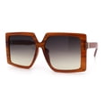 thumbnail image 4 of Womens Oversized Rectangular Butterfly Luxury Chic Plastic Sunglasses Brown - Black Brown, 4 of 8