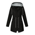thumbnail image 4 of Dezsed Women's Jacket Warm Winter Coat Clearance Women Solid Rain Jacket Outdoor Hooded Raincoat Windproof Top Black XXXXL, 4 of 4