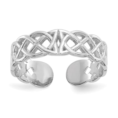 Auriga Fine Jewelry 10K White Gold Polished w/ Design Toe Ring for Women