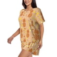 thumbnail image 2 of Lsque Pineapples Women's Short-Sleeved Pajama Set - 2 Piece Soft and Lightweight Sleepwear Set-3X-Large, 2 of 9