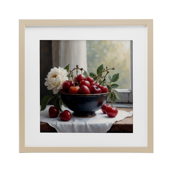 Stupell Industries Eclectic Cherry & Blossom Still Life Birch Framed Print Under Glass, 13 x 13, by Lettered and Lined