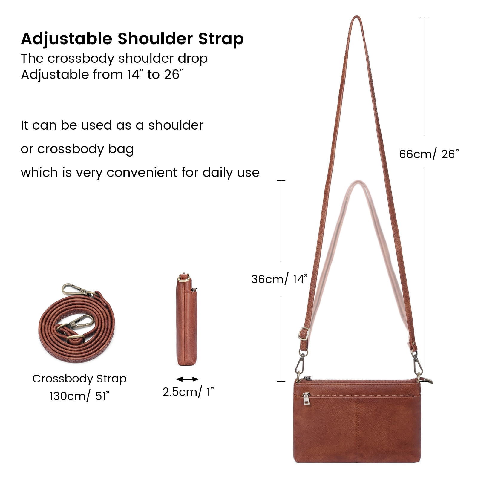 SENDEFN Small Crossbody Bags for Women Trendy Clutch Purse PU Leather Shoulder Bags with Adjustable Strap