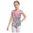 thumbnail image 1 of Yeahdor Combinaisons de Gymnastique Sans Manches pour Filles, une Pièce, Strass Pailletés, Col Rond, Costume de Ballerine, Rose 6, 1 of 5