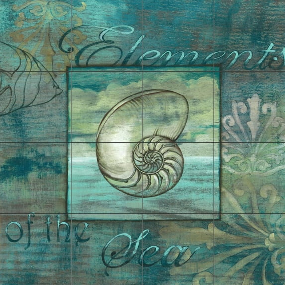 Tile Mural Bathroom Backsplash - Coquillage 4 - by Charlene Audrey