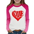 thumbnail image 2 of Blusas y camisas de manga larga y cuello redondo para niños y niñas, blusa informal de moda con bloques de color, manga larga y cuello redondo, estampado, para niñas de 2 a 15 años., 2 of 9