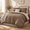 Amber Brown-Queen, variant on Oversized Queenforter Set-7 Pieces Ruffle Bedding