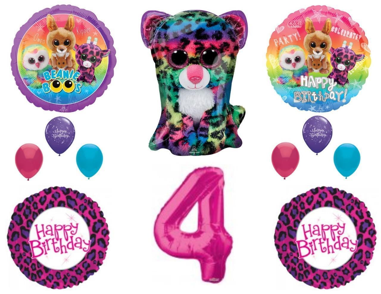 Beanie Boos 4th Birthday Party Balloons Decoration Ty Cheetah