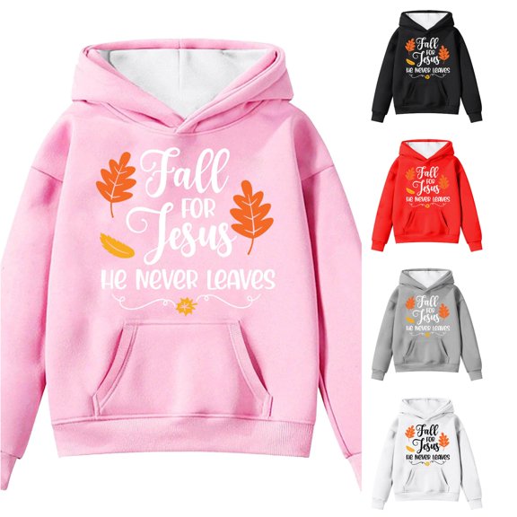 RMGVDSD Girls Hoodies Sweatshirts Fall Winter Pullover Letter Print Hooded Sweatshirt Long Sleeve Casual Tops for Kids Fashion Hoodie Kids Sweatshirt 4-5 Years