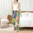 thumbnail image 4 of Balery Watercolor Blooming Cactus Pantalones de pijama para mujer, pijamas ultraligeros, pantalones de estar por casa-Medium, 4 of 6