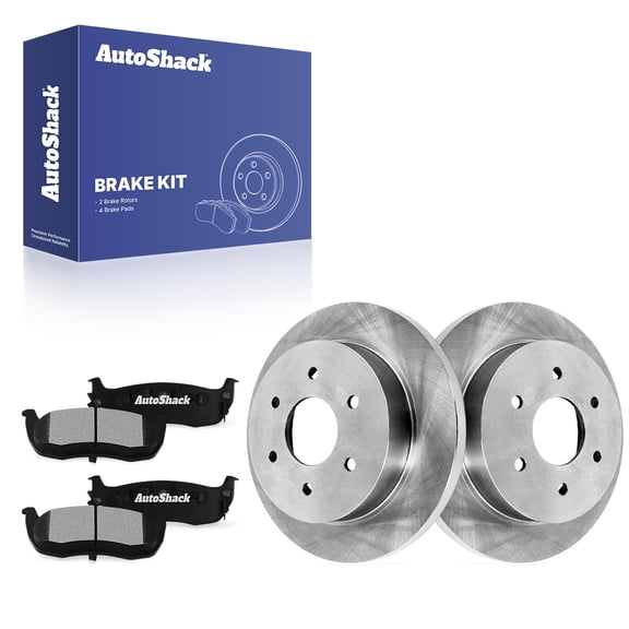 AutoShack Rear Solid Brake Rotors   Ceramic Pads 6-PC Brake Kit Replacement for 2004-2015 Nissan TITAN 2005-2015 Nissan Armada 2004-2010 INFINITI QX56 12.58" (319.5 mm)