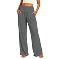 thumbnail image 3 of TaTaai Womens High Waist Wide Leg Yoga Pants with Pockets Loose Casual Trousers Bottoms for Daily Gym Summer, 3 of 8