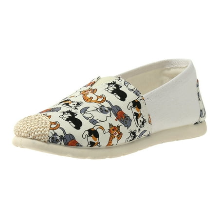 

nsendm Flat Shoes for Women Casual Ladies Floral Cartoon Printing Shoes Fashion Soft Sole Cloth Target Sandals Women White 8