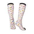 thumbnail image 4 of Daiia Sports Socks Cartoon Birds & Flowers Printed Novelty Crew Socks for Men Women Knee High Socks Cotton Socks Soft & Breathable Support Unisex Socks, 4 of 9