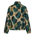 thumbnail image 6 of Jackets for Women Winter Coat Jackets Flannel Stand Collar Jacket(Green Gold Leopard Glitter Fabric,Size:S-4XL), 6 of 7