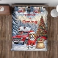 thumbnail image 4 of Santa is Coming Beagle Merry Christmas Xmas Noel Truck Tree Quilt Bedding Set Beagles Dog Lover Gifts Idea 1 Blanket Bed Cover 2 Pillowcases - 02023, 4 of 5