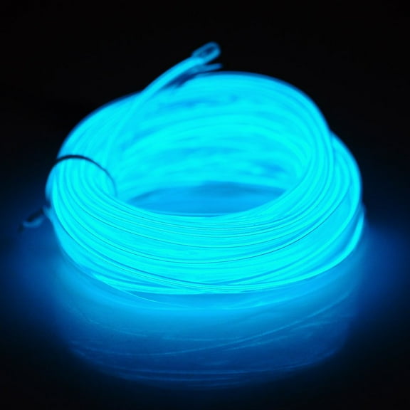 ABALDI 3M EL Wire Neon Light Battery Powered Rope Lights for Indoor Outdoor Decoration Xmas Party Pub DIY(Ice Blue, 9ft/3m)