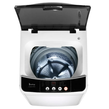Full-Automatic Washing Machine Portable Compact Laundry Washer Spin, 10 programs 8 Water Level with LED Display 10 Lbs Capacity, Gray