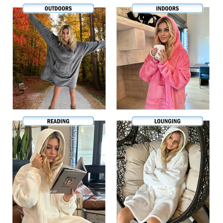 Nestl Oversized Unisex Wearable Blanket - Reversible Hoodie Blanket- Giant  Sweater Blanket Hoodie