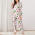 thumbnail image 2 of Yiaed Hand Drawn Watermelon Print Pajamas Women's Long Sleeve Sleepwear Soft Button Down Loungewear Pjs Lounge Set Nightwear Womens Pajama Pants-XX-Large, 2 of 7
