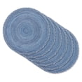 thumbnail image 1 of MeyJey Juego de 6 Manteles Redondos Trenzados de 15", Juego de 6 Manteles Grandes de Algodón Tejido Antideslizantes Resistentes Al Calor, Azul, 1 of 1