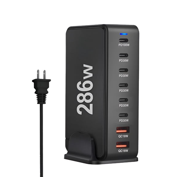GJX 268W 100w Charger Type C 8Port Hub Multi USB Charger Station PD Fast Charging