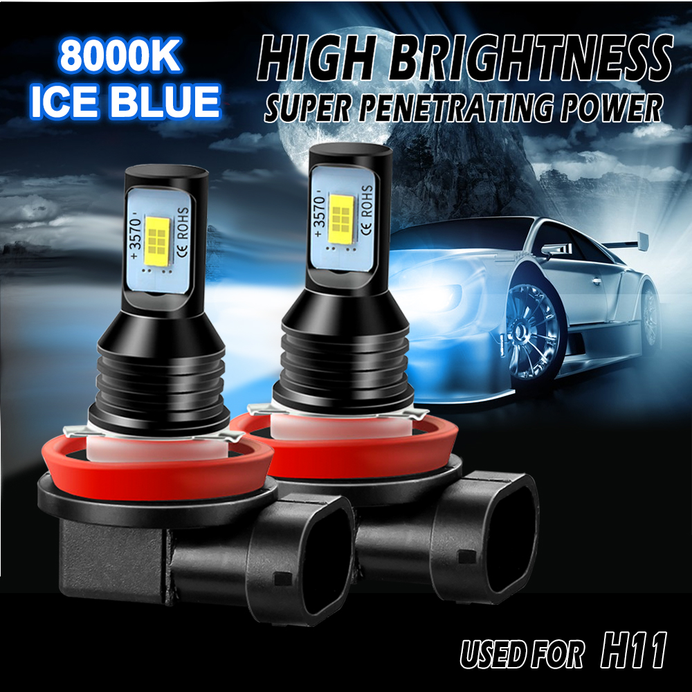 H11 LED Headlight Bulbs, 8000K Super Bright Ice Blue Headlights, High