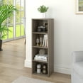 thumbnail image 5 of UHOMEPRO 8-Tier Media Tower, CD DVD Media Storage Unit with Adjustable Shelves, Multi-Functional Cube Storage Cabinet for Home Office, Wooden Freestanding Double-Decker Bookcase Display Stand, Gray, 5 of 11