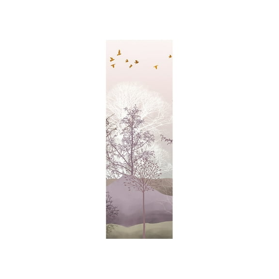 Dundee Deco's Modern Pink Purple Minimalist Tree Wall Mural, 35 in X 106 in (27 sq ft.)