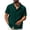 Green, variant on Waffle Knit Button Down Shirts for Men Collarless Mock Neck Short Sleeve Casual Shirts with Chest Pocket Summer Vacation Clothes Khaki M