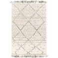 thumbnail image 2 of Hauteloom Jepaz Wool Living Room, Bedroom Area Rug - Diamond Geometric Trellis - Bohemian Transitional Moroccan - High Pile - Cream, Gray, Ivory - 2' x 3', 2 of 8