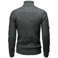 thumbnail image 3 of Mens Casual Slim Fit Pullover Sweaters Knitted Turtleneck Twisted Patterned Thermal (CMOSWL076), 3 of 6