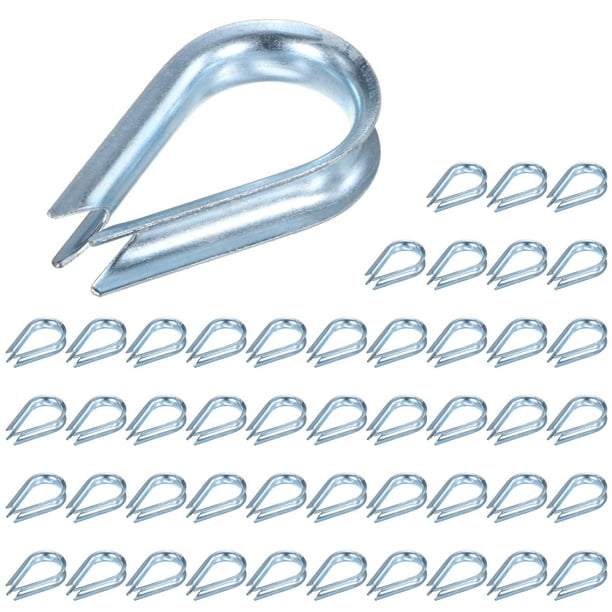 Uxcell 48-Pack Ojetes de Cable de Acero, M14 Acero al Carbono 14mm Ojetes de Aparejo Protección de Cable