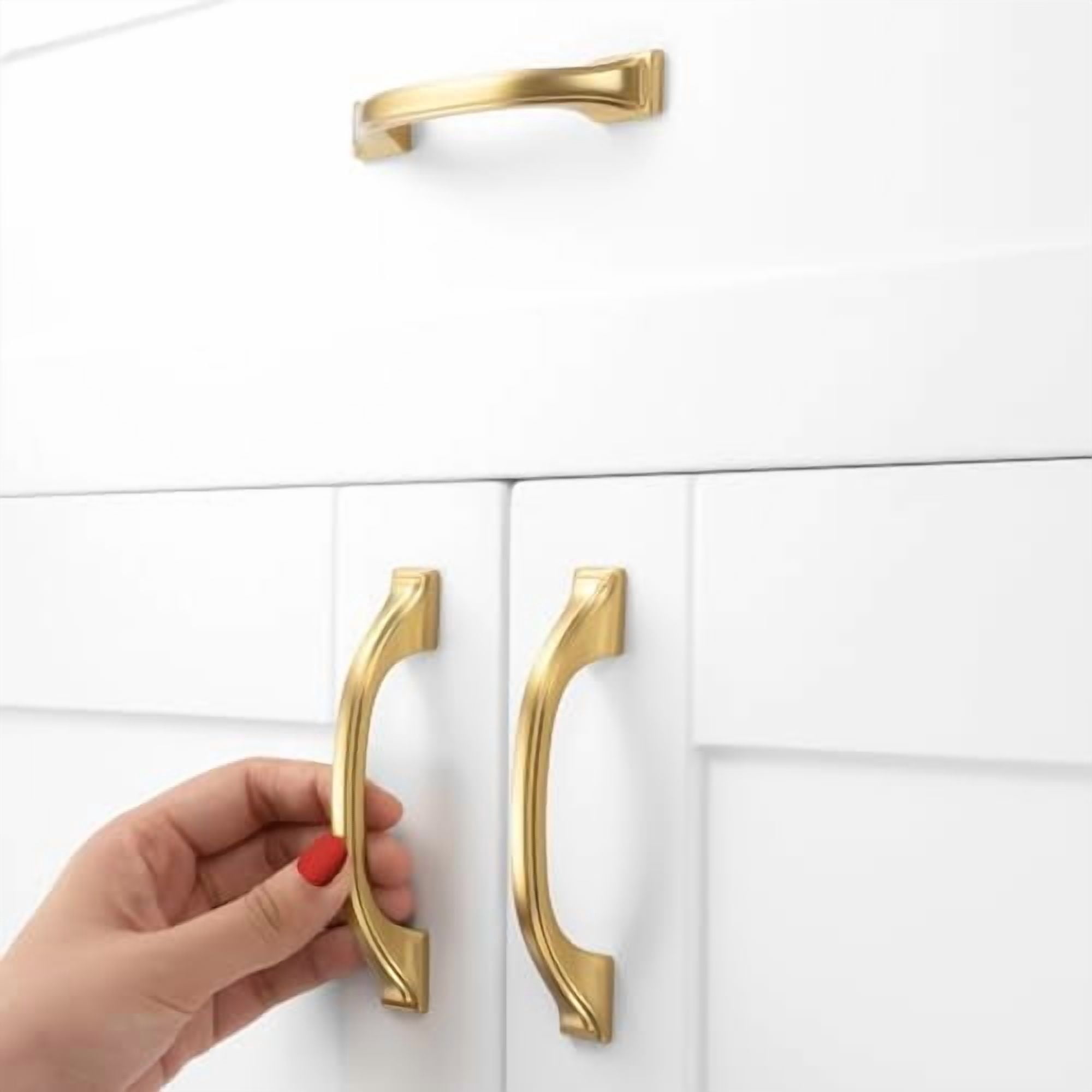10 Pack Brushed Gold Cabinet Pulls 3 Inch Gold Cabinet Handles Gold Hardware for Kitchen Cabinets 8222 Drawers Bedroom Dresser Bathroom Vanity Cupboard