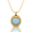 Gold, variant on Round White Opal Rose Gold Plated Milgrain Style Solitaire Pendant Gift For Halloween || Ali Baba Jewellery