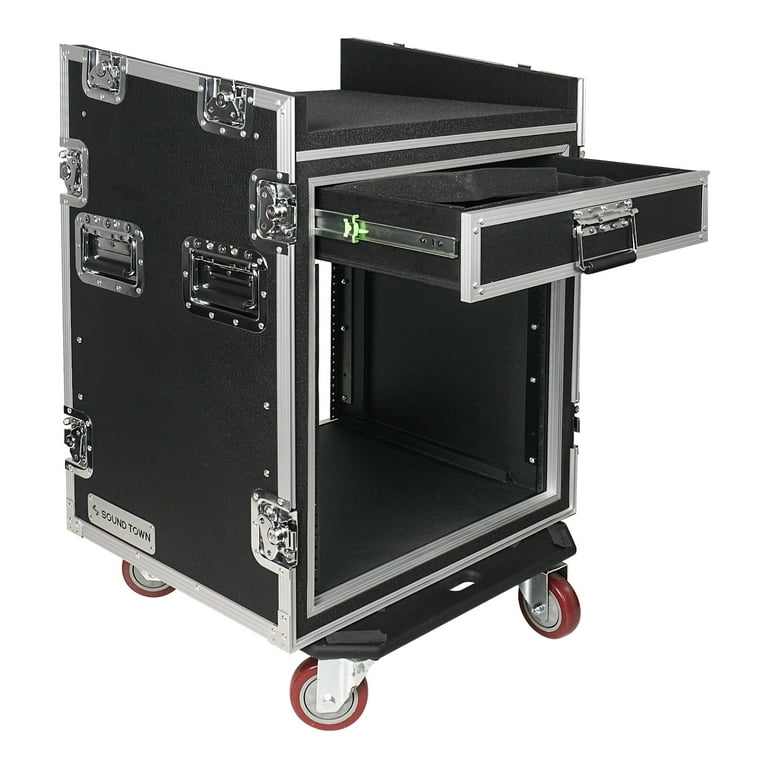 Sound Town Shock Mount 8U ATA Rack Case with 21 Rackable