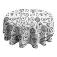 thumbnail image 4 of Doodle Sports Icons Pattern Round Tablecloth 60"x60",Wrinkle Wipeable Table Cloth for Kitchen Dining Room Picnic Patio Party, 4 of 6
